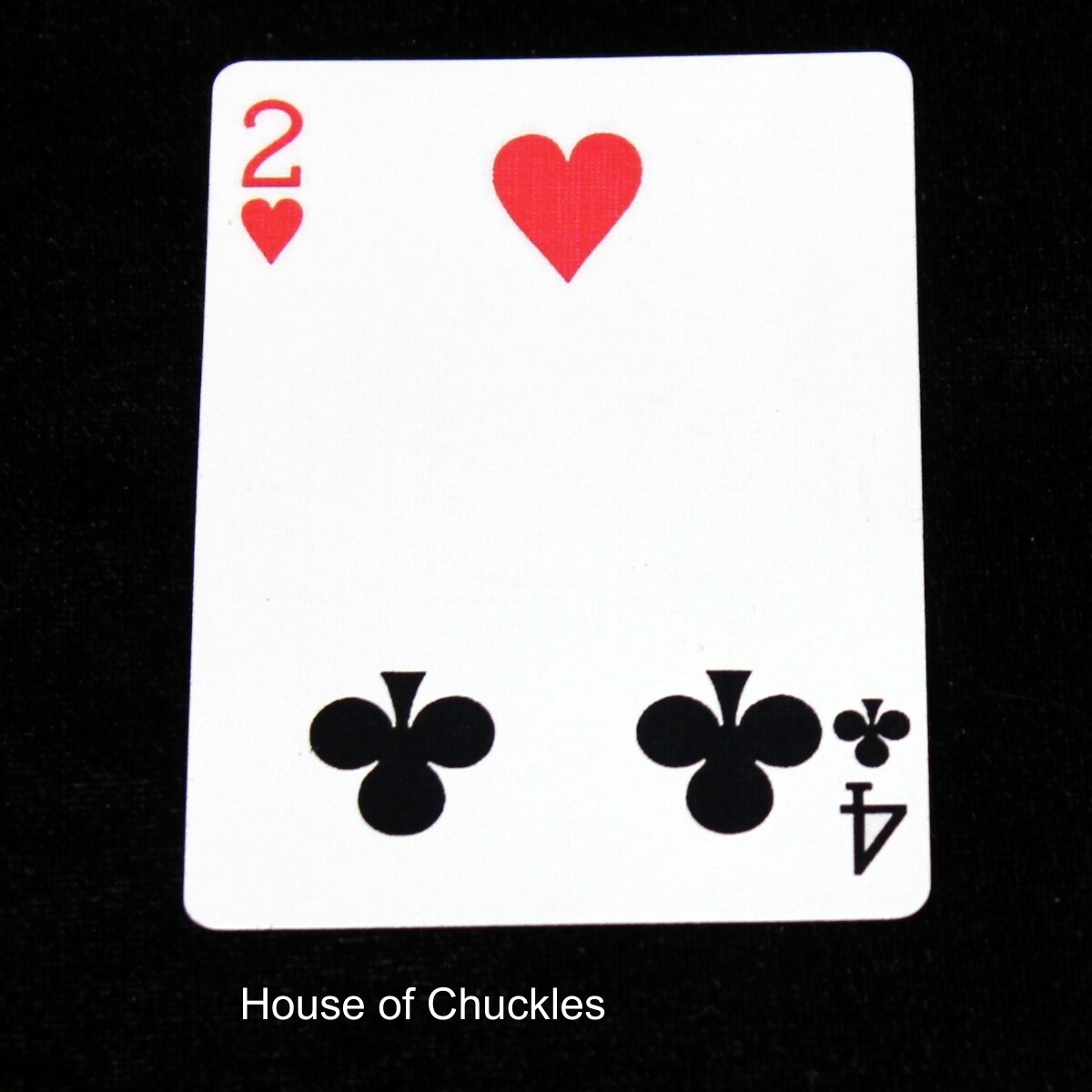 2 of Hearts / 4 of Clubs - Half &amp; Half Horizontal - Bicycle, Custom Printed Gaff Playing Card