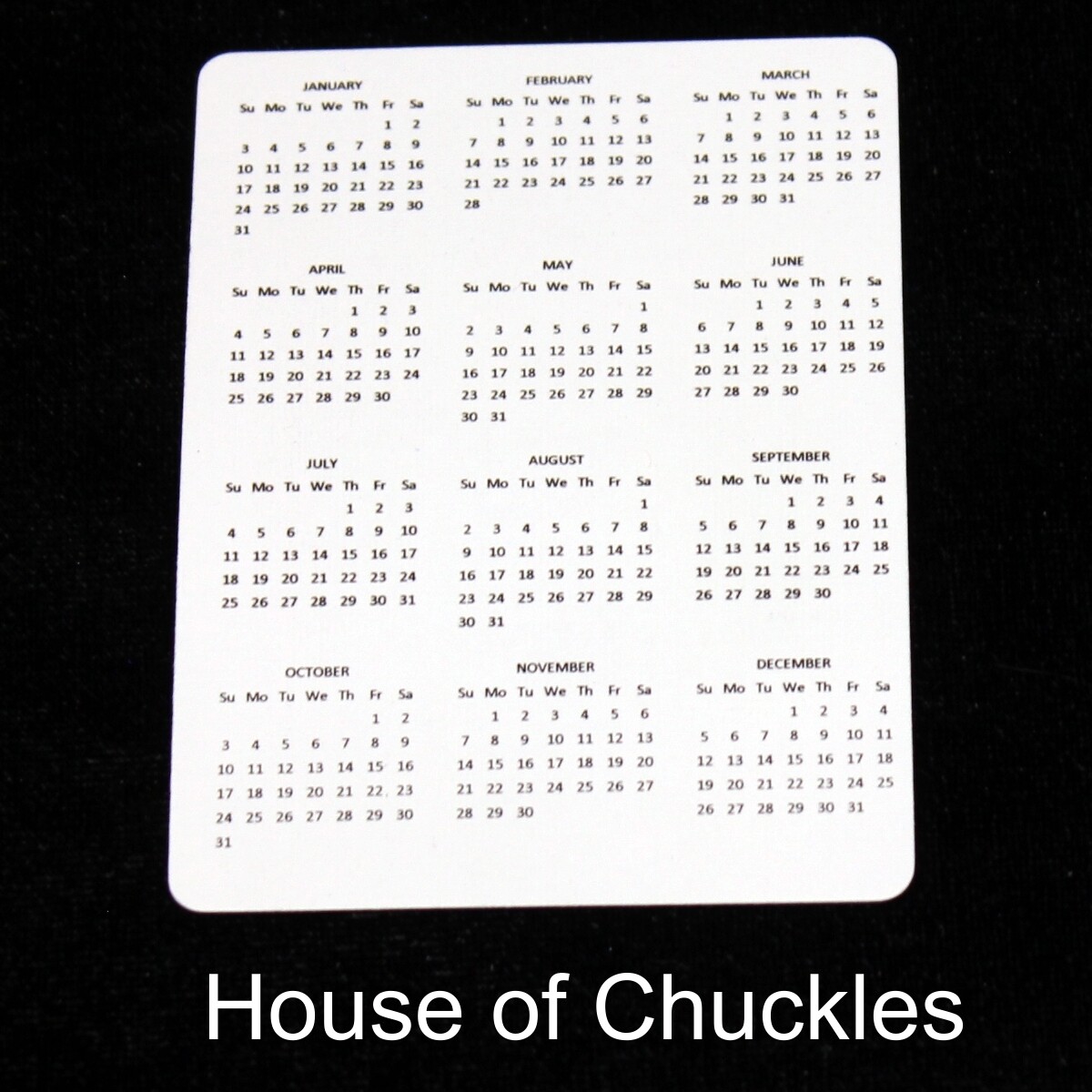 Calendar 2021 - Custom Printed Bicycle Gaff Playing Card