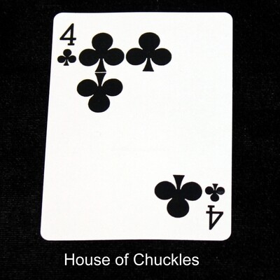 4 of Clubs - 2 Moved Pips - Custom Printed Bicycle Gaff Playing Card