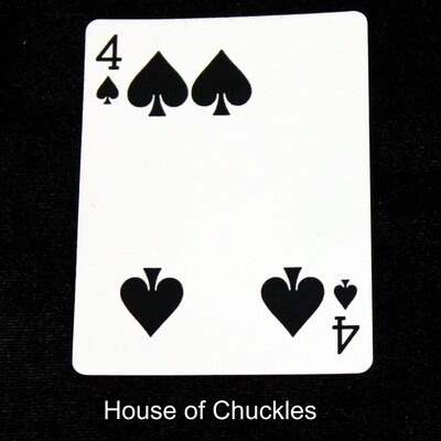 4 of Spades - Moved Pip - Custom Printed Bicycle Gaff Playing Card