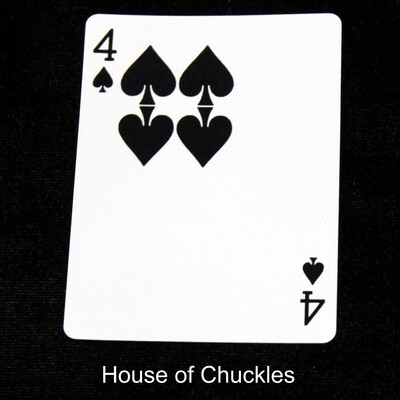 4 of Spades - 3 Moved Pips - Custom Printed Bicycle Gaff Playing Card