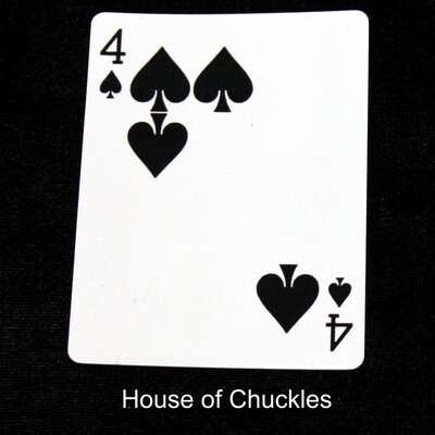 4 of Spades - 2 Moved Pips - Custom Printed Bicycle Gaff Playing Card