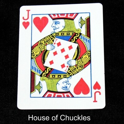 Jack of Hearts - Reveals Seven of Diamonds - Custom Printed Bicycle Gaff Playing Card