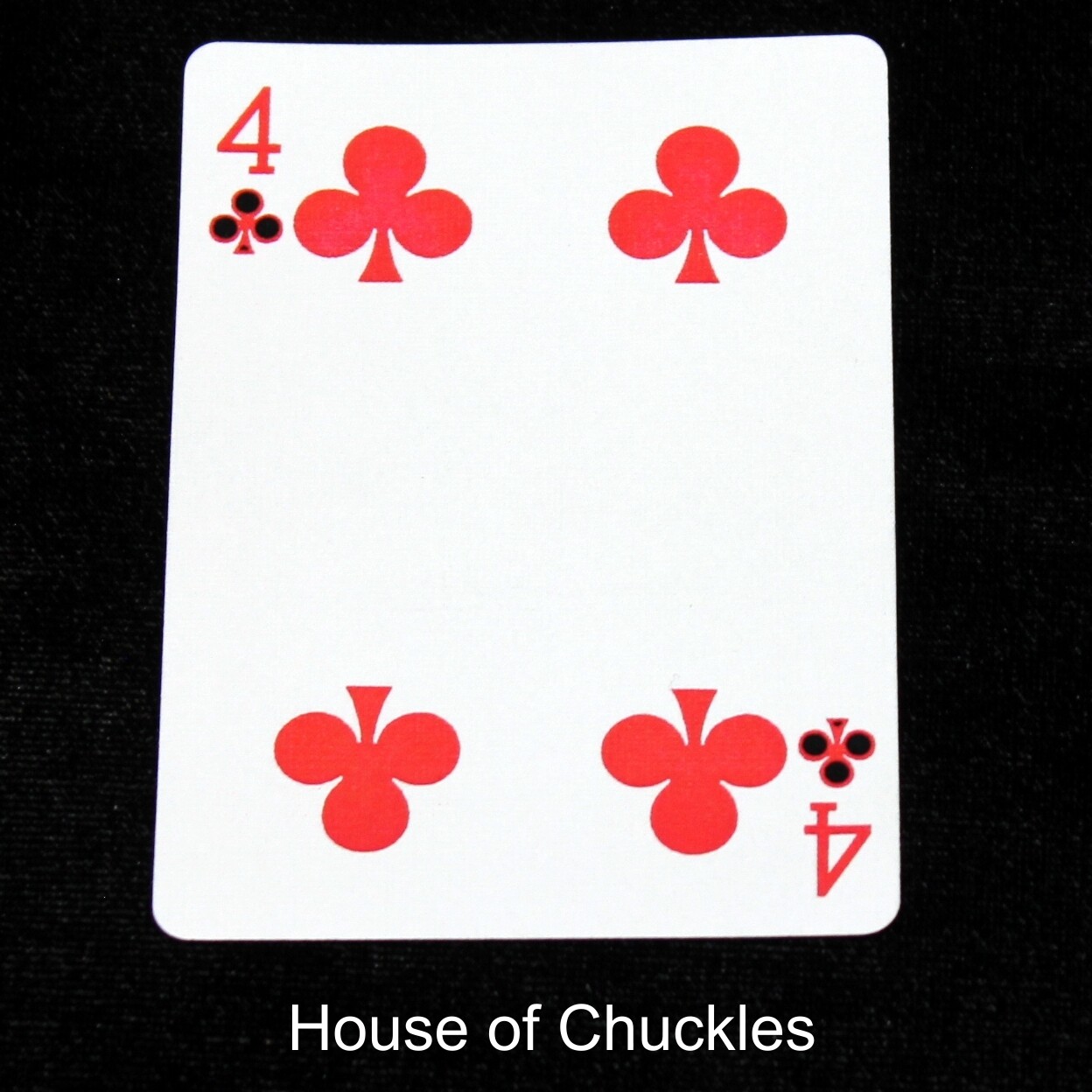 4 of Clubs - Red with Black - Custom Printed Bicycle Gaff Playing Card
