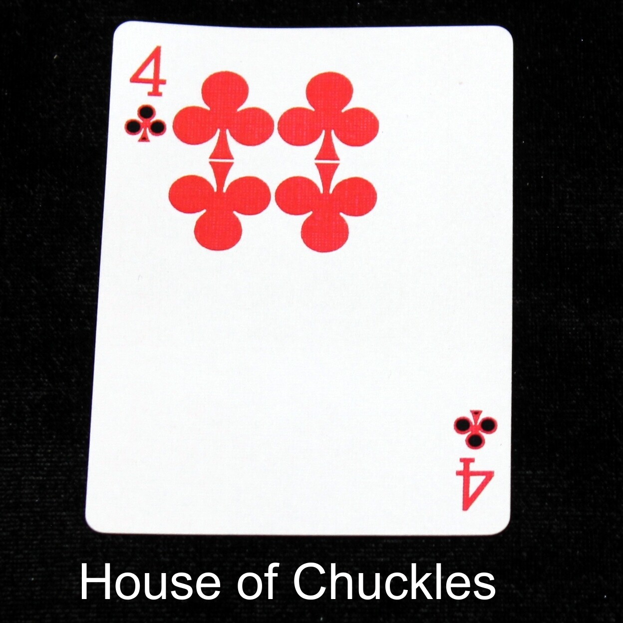 4 of Clubs - Red with Black - 3 Moved Pips - Custom Printed Bicycle Gaff Playing Card