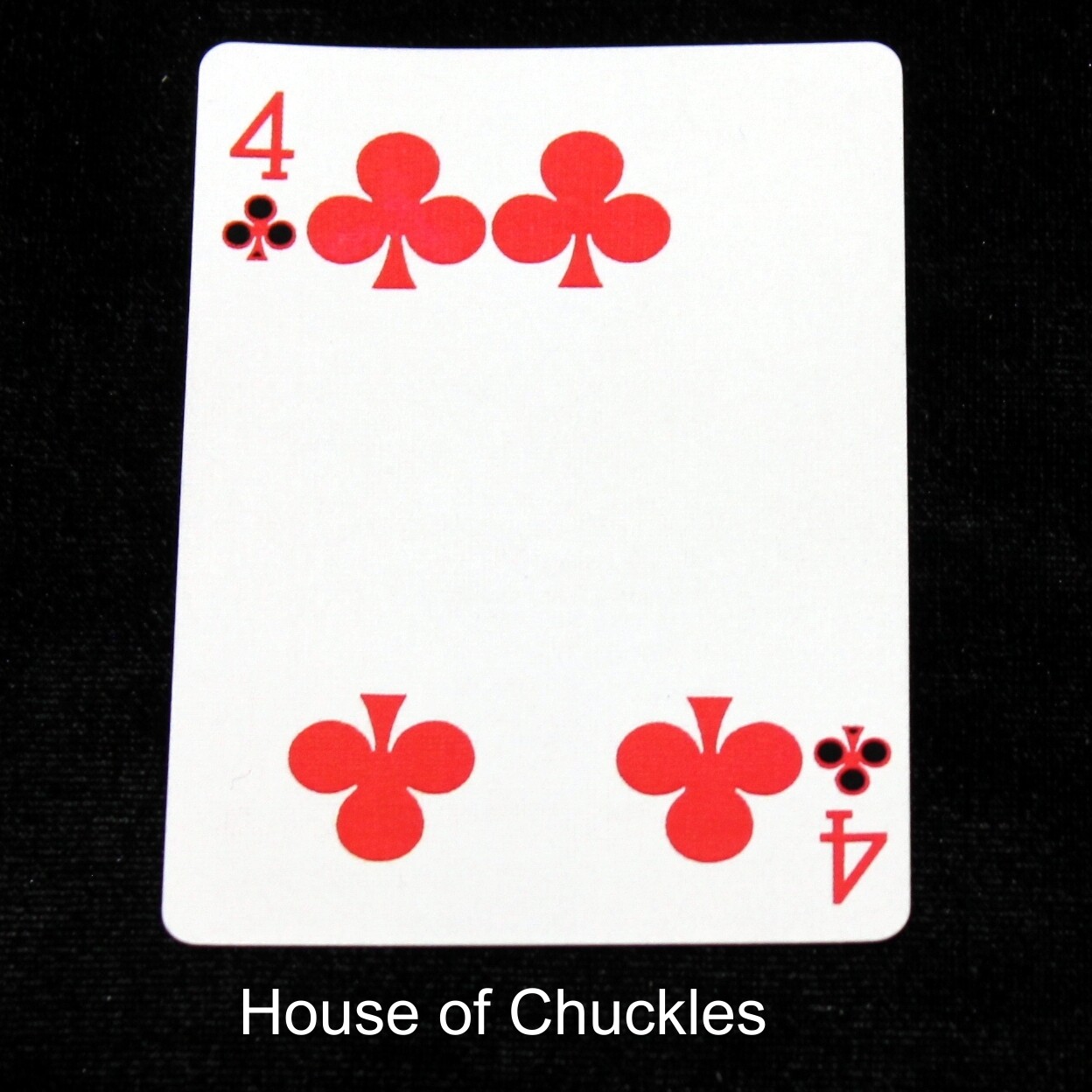 4 of Clubs - Red with Black - Moved Pip - Custom Printed Bicycle Gaff Playing Card
