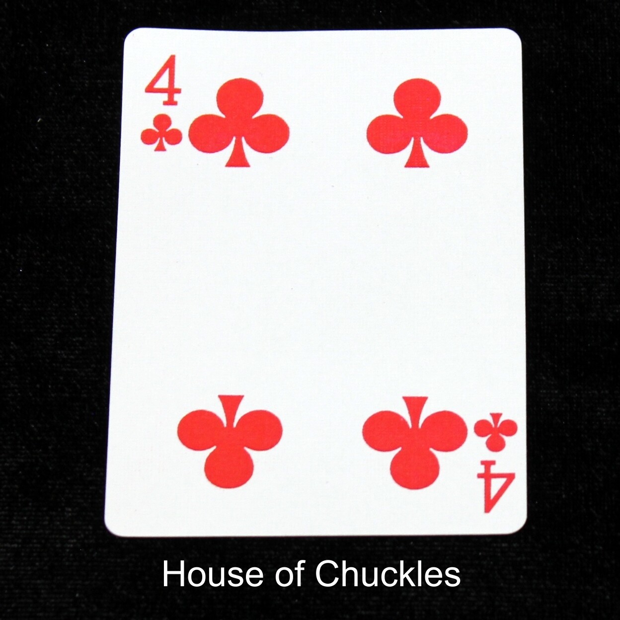 4 of Clubs - Reverse Color - Custom Printed Bicycle Gaff Playing Card