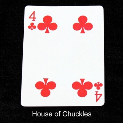 4 of Clubs - Reverse Color - Custom Printed Bicycle Gaff Playing Card