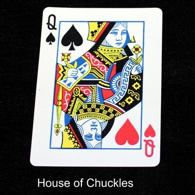 Queen of Spades / Hearts - Half &amp; Half Diagonal - Custom Printed Bicycle Gaff Playing Card