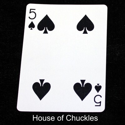 5 of Spades with 4 Spade Pips - Mis-Matched - Custom Printed Bicycle Gaff Playing Card