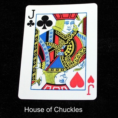 Jack of Clubs / Hearts - Half &amp; Half Diagonal - Custom Printed Bicycle Gaff Playing Card