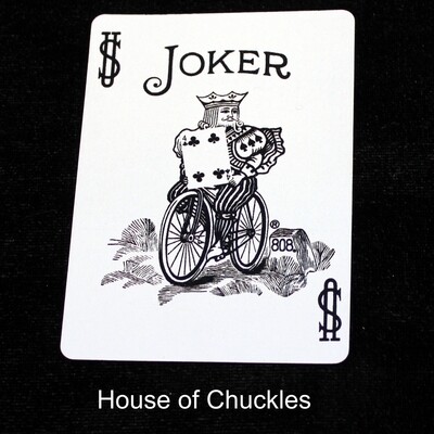 Joker Reveals 4 of Clubs - Custom Printed Bicycle Gaff Playing Card Joker Reveals 4 of Clubs - Custom Printed Bicycle Gaff Playing Card