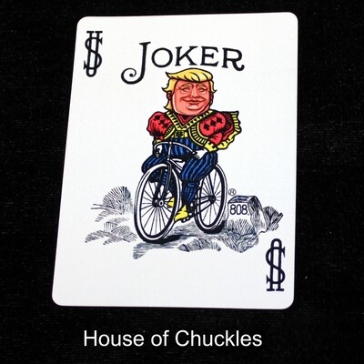 Joker With Trump Head - Custom Printed Bicycle Gaff Playing Card