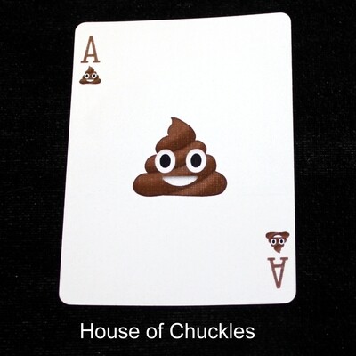 Ace of Poop Emoji - Custom Printed Bicycle Gaff Playing Card