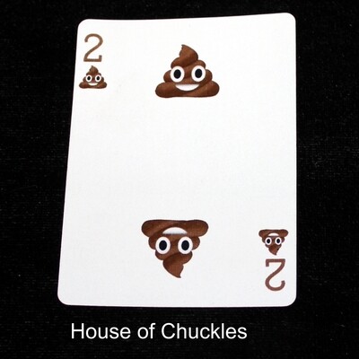 Two of Poop Emoji - Custom Printed Bicycle Gaff Playing Card