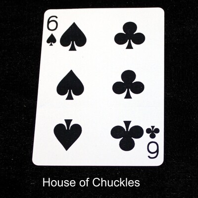6 of Spades | 6 of Clubs - Half n Half Vertical - Custom Printed Bicycle Gaff Playing Card