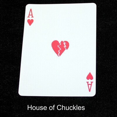 Ace of Hearts - Broken Heart - Custom Printed Bicycle Gaff Playing Card