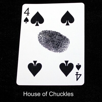4 of Spades - Fingerprint - Custom Printed Bicycle Gaff Playing Card