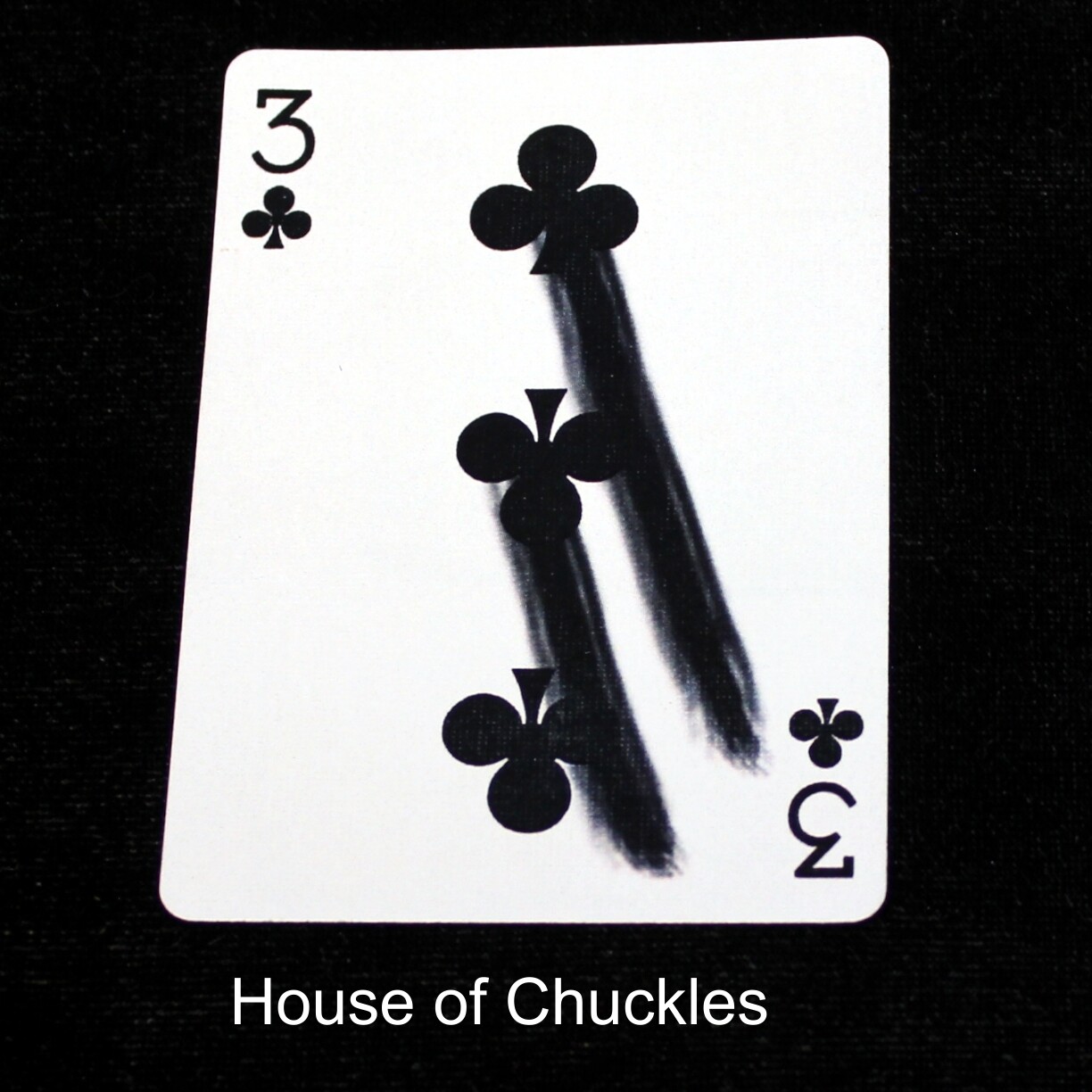 3 of Clubs - Smeared - Custom Printed Bicycle Gaff Playing Card