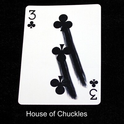 3 of Clubs - Smeared - Custom Printed Bicycle Gaff Playing Card