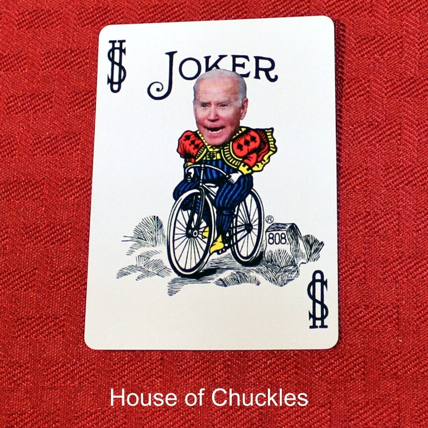 Joker With Biden Head - Custom Printed Bicycle Gaff Playing Card