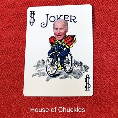 Joker With Biden Head - Custom Printed Bicycle Gaff Playing Card
