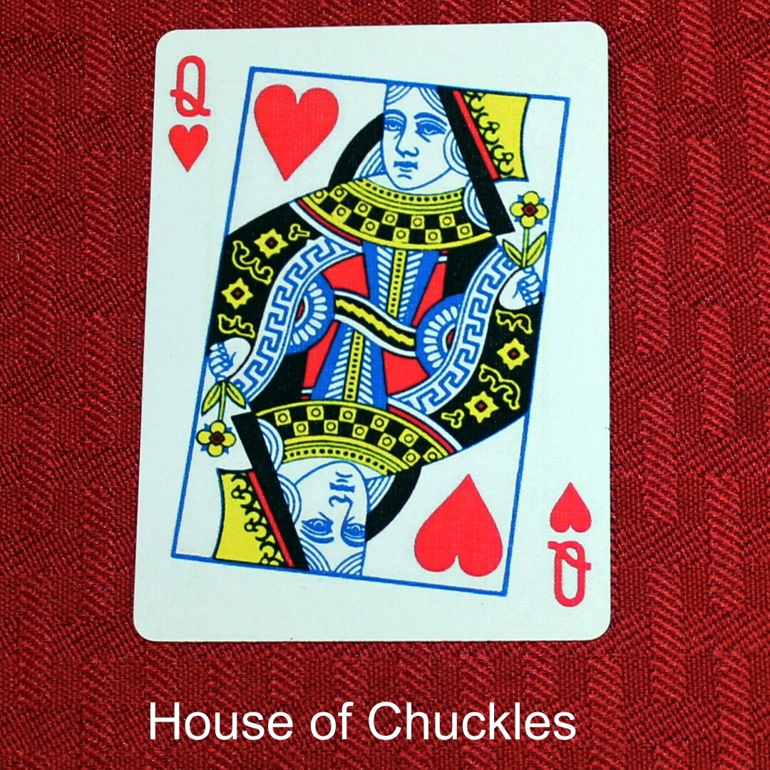 Queen of Hearts Tilted Crooked - Custom Printed Bicycle Gaff Playing Card