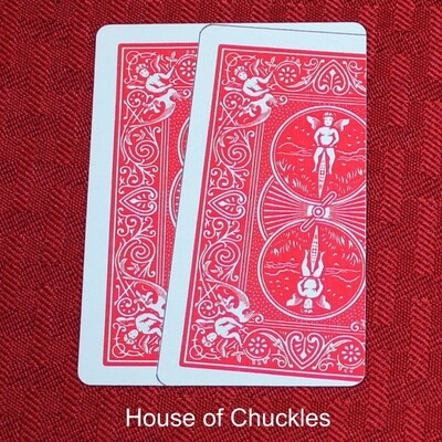 Red Backs Overlapping - Custom Made Printed Bicycle Gaff Playing Card