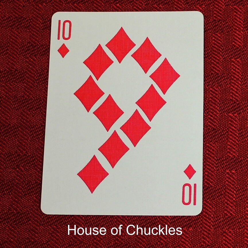 10 of Diamonds in the Shape of a 9 - Custom Made Printed Bicycle Gaff Playing Card