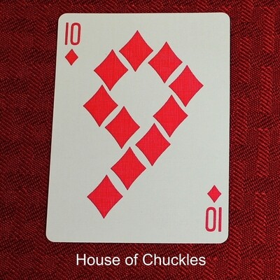 10 of Diamonds in the Shape of a 9 - Custom Made Printed Bicycle Gaff Playing Card