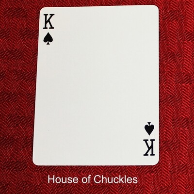 King of Spades - Corner Index Pips Only - Custom Made Printed Bicycle Gaff Playing Card