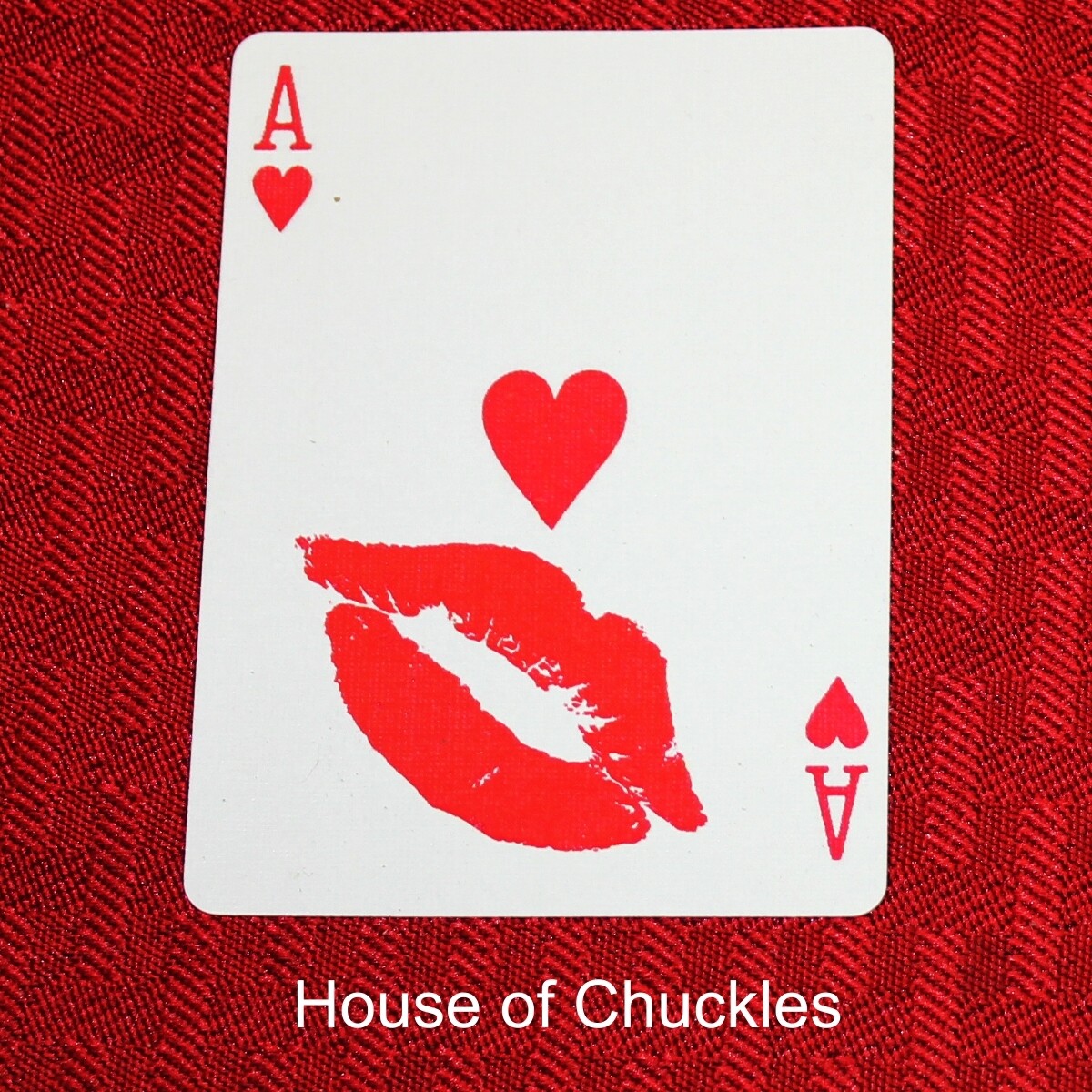 Ace of Hearts - Kiss Lips - Custom Made Printed Bicycle Gaff Playing Card