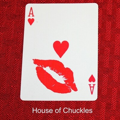 Ace of Hearts - Kiss Lips - Custom Made Printed Bicycle Gaff Playing Card