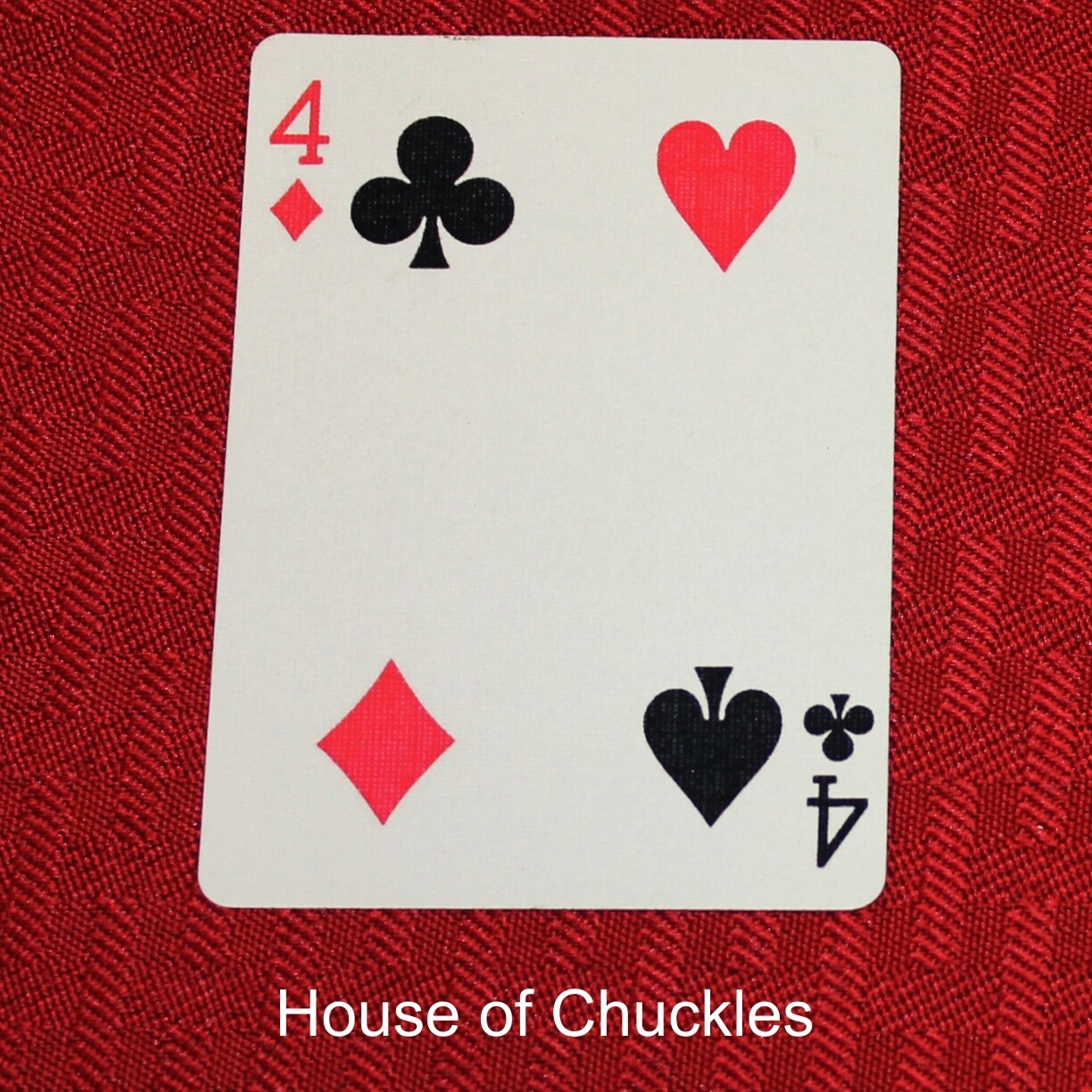 All Four Suites - 4's - Spades, Diamonds, Clubs, Hearts - Custom Made Printed Bicycle Gaff Playing Card