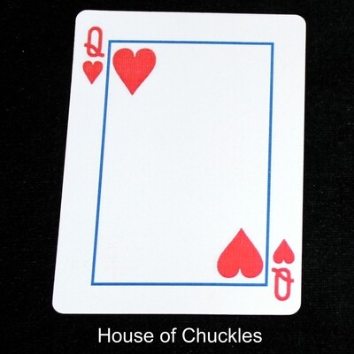 Queen of Hearts - No Image - Custom Printed Bicycle Gaff Playing Card