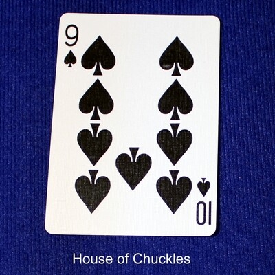 9 of Spades / 10 of Spades - Mis-Indexed - Custom Printed Bicycle Gaff Playing Card