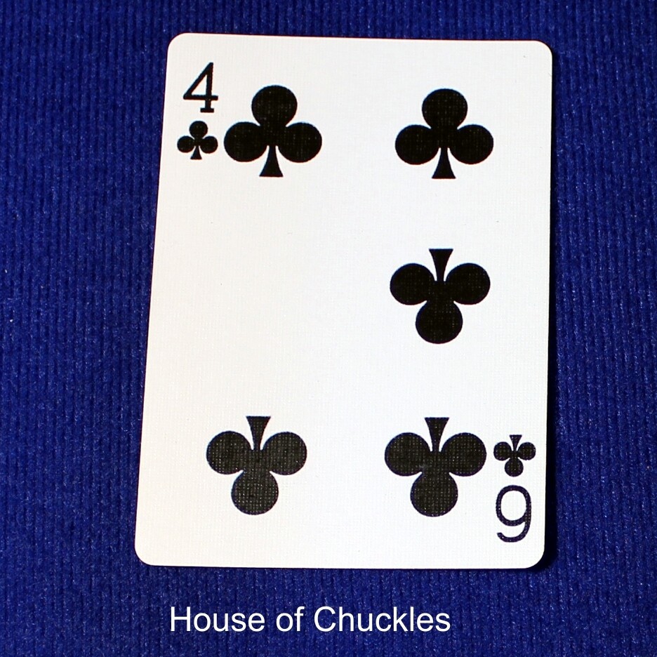 4 of Clubs / 6 of Clubs - Half n Half Vertical - Custom Printed Bicycle Gaff Playing Card