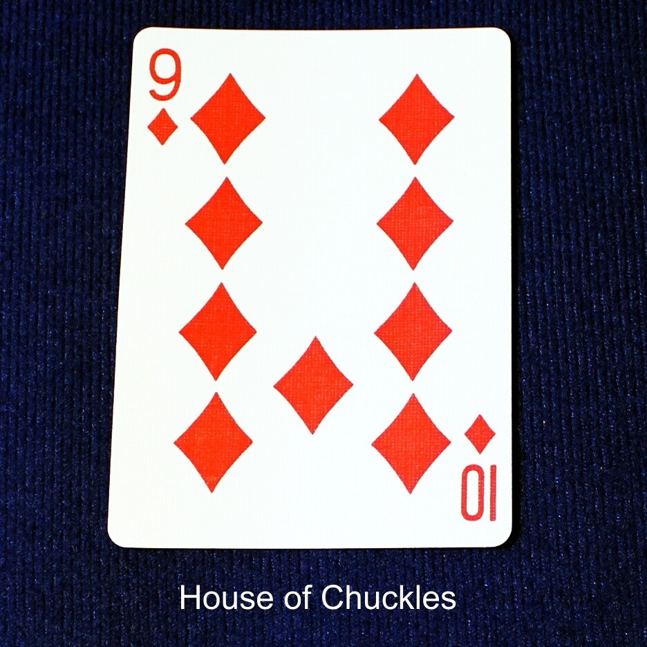 9 of Diamonds / 10 of Diamonds - Mis-Indexed - Custom Printed Bicycle Gaff Playing Card