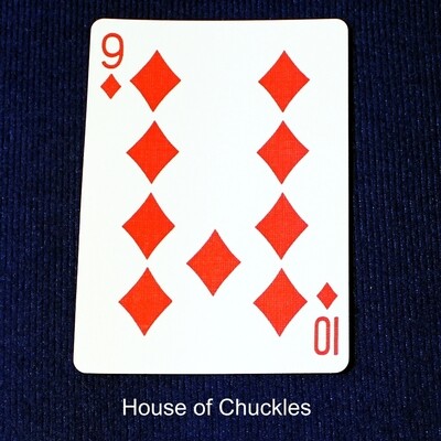 9 of Diamonds / 10 of Diamonds - Mis-Indexed - Custom Printed Bicycle Gaff Playing Card