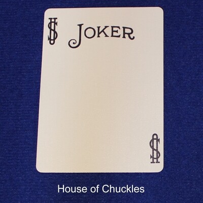 Black White Joker - Missing Joker and Grass - Custom Printed Bicycle Gaff Playing Card