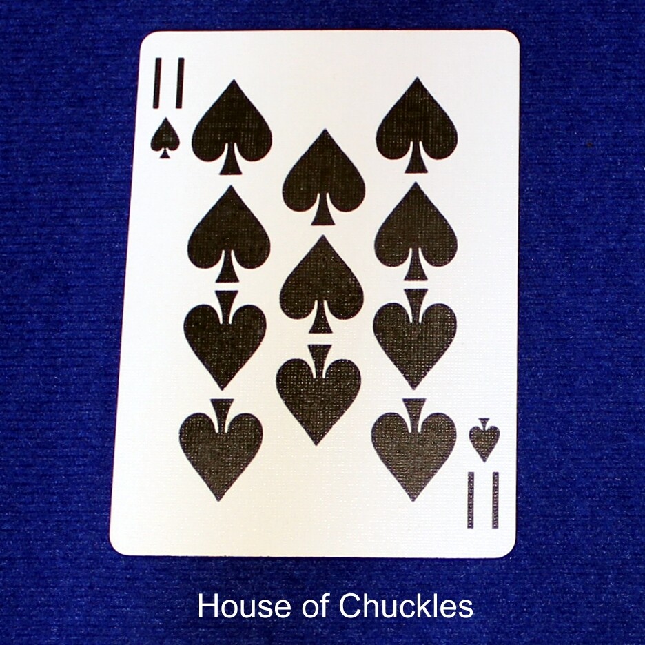 11 of Spades - Custom Printed Bicycle Gaff Playing Card