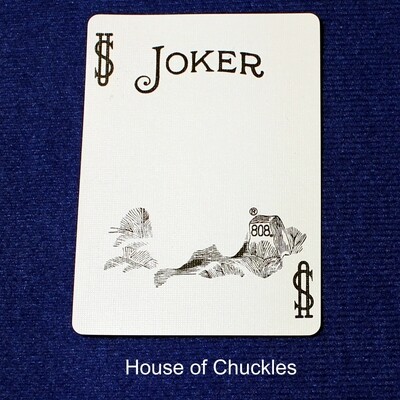Black White Joker - Missing Joker - Custom Printed Bicycle Gaff Playing Card Black White Joker - Missing Joker - Custom Printed Bicycle Gaff Playing Card