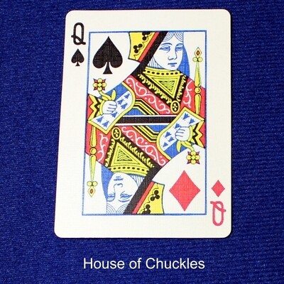 Queen of Spades / Queen of Diamonds - Mis-Indexed - Custom Printed Bicycle Gaff Playing Card