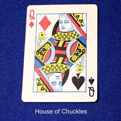 Queen of Diamonds / Queen of Spades - Mis-Indexed - Custom Printed Bicycle Gaff Playing Card