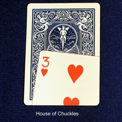 3 of Hearts Overlapping Blue Back - Custom Printed Bicycle Gaff Playing Card