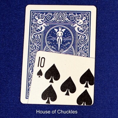 10 of Spades Overlapping Blue Back - Custom Printed Bicycle Gaff Playing Card