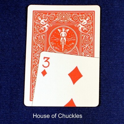 3 of Diamonds Overlapping Red Back - Custom Printed Bicycle Gaff Playing Card