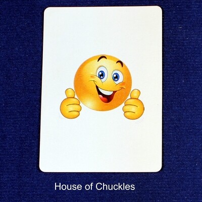 Smiley Face Thumbs Up Emoji - Custom Printed Bicycle Gaff Playing Card
