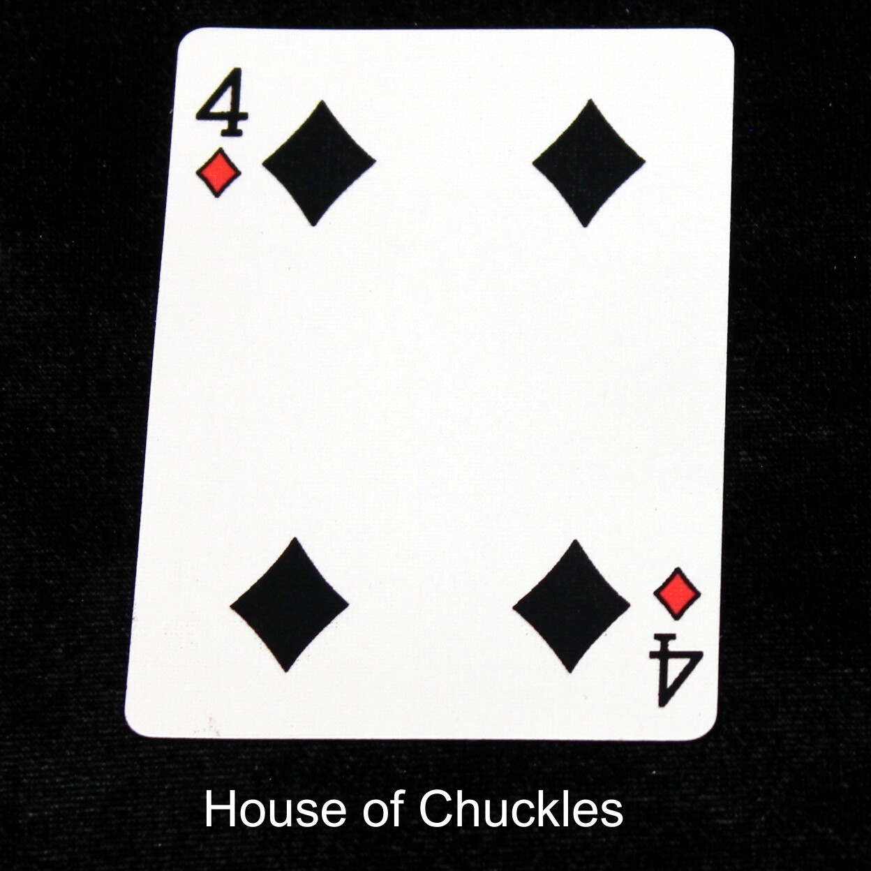 4 of Diamonds - Black with Red - Custom Printed Bicycle Gaff Playing Card