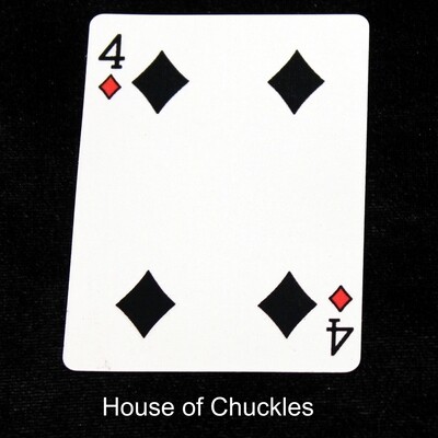 4 of Diamonds - Black with Red - Custom Printed Bicycle Gaff Playing Card